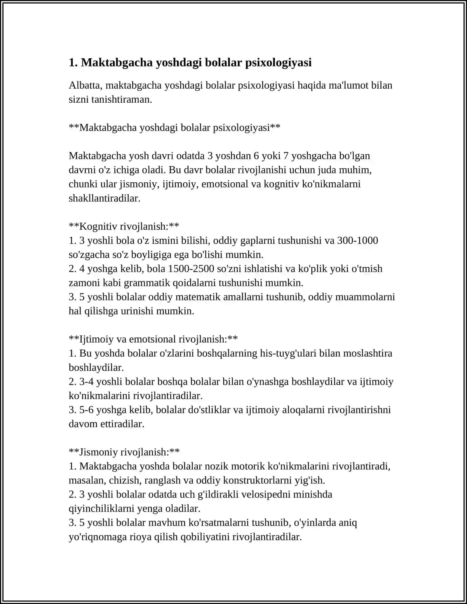 MAKTABGACHA YOSHDAGI BOLADA XULQ MOTIVLARINING RIVOJLANISHI VA O'ZIGA BAHO BERISHI SHAKLLANISHI 4