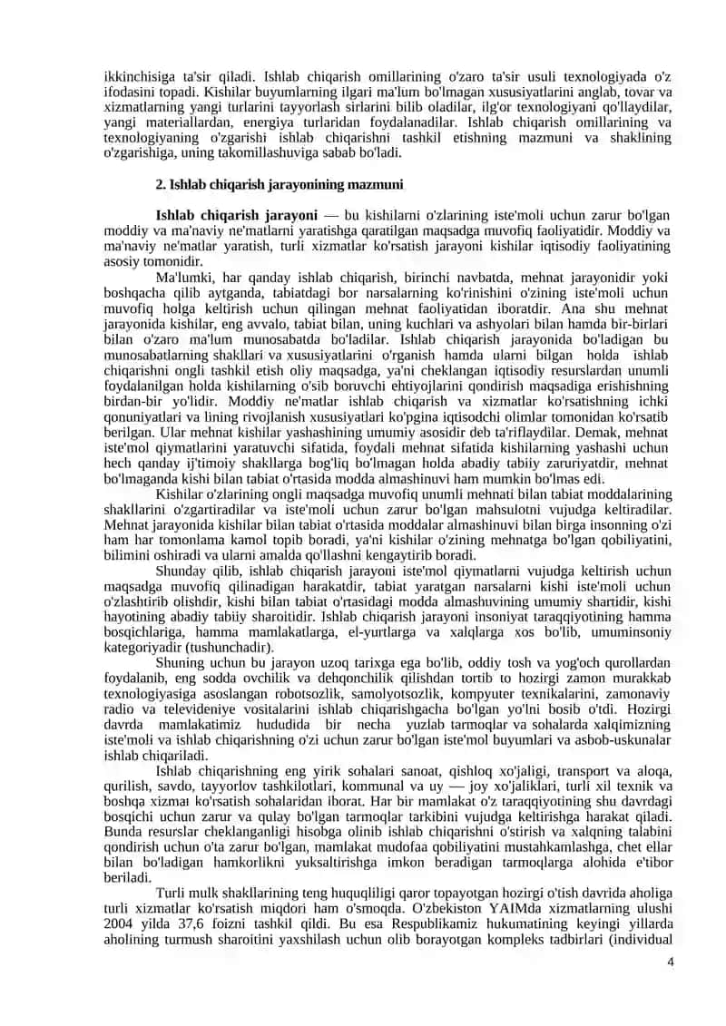 Ishlab Chiqarish Jarayoni va Uning Natijalari 4