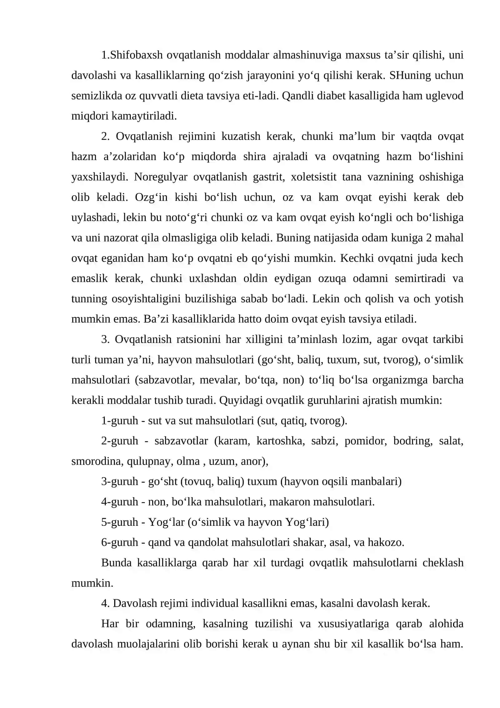 Sport turlarida sogʻlom ovqatlanishning oziga xos xususiyatlari 4