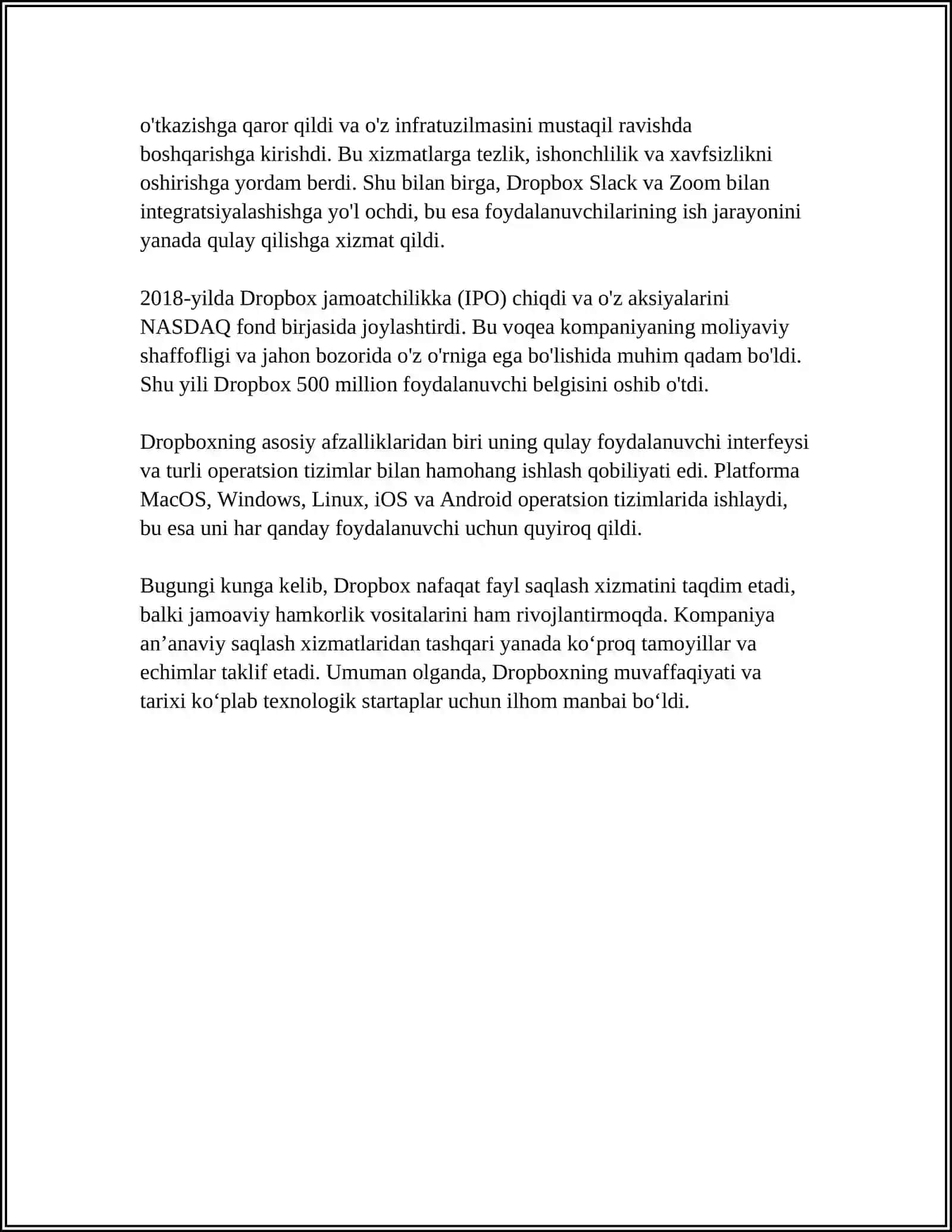 Dropbox bulut platformasi va undan foydalanish 4
