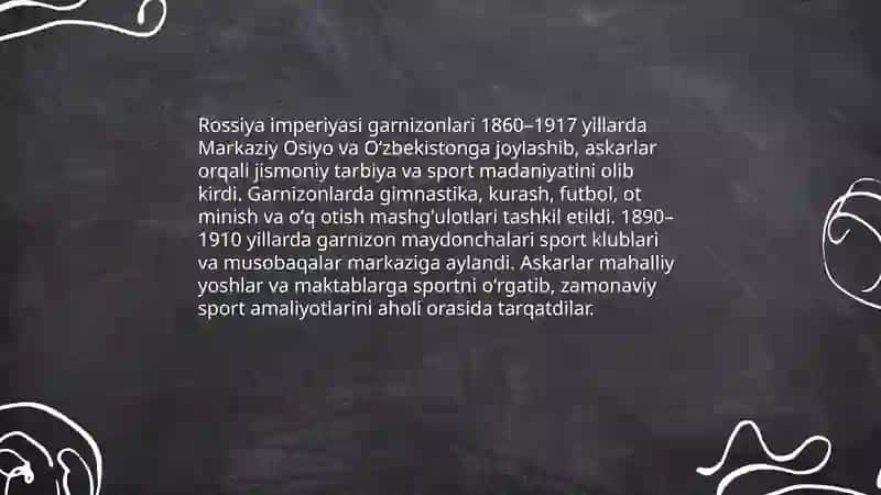 Markaziy Osiyo va Ozbekistonda hozirgi zamon sportining kirib kelishi (19 asr oxiri va 20 asr boshlari) 4