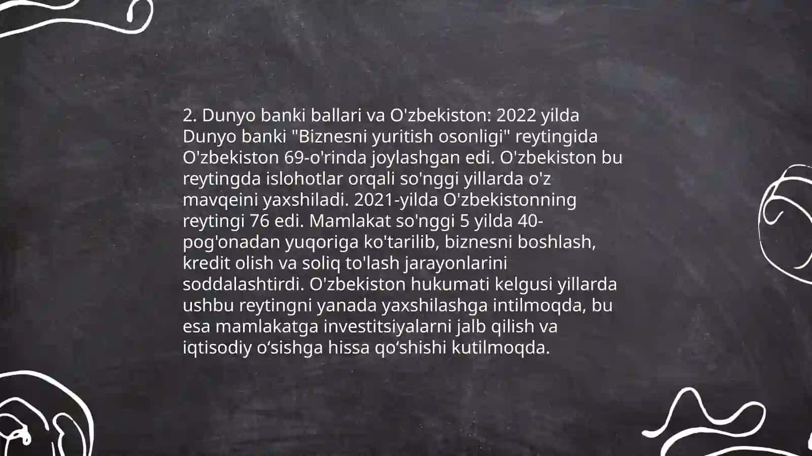 Yangi Oʻzbekistonda roʻy berayotgan o'zgarishlarning xalqaro reyting va indekslarda aks etishi 4