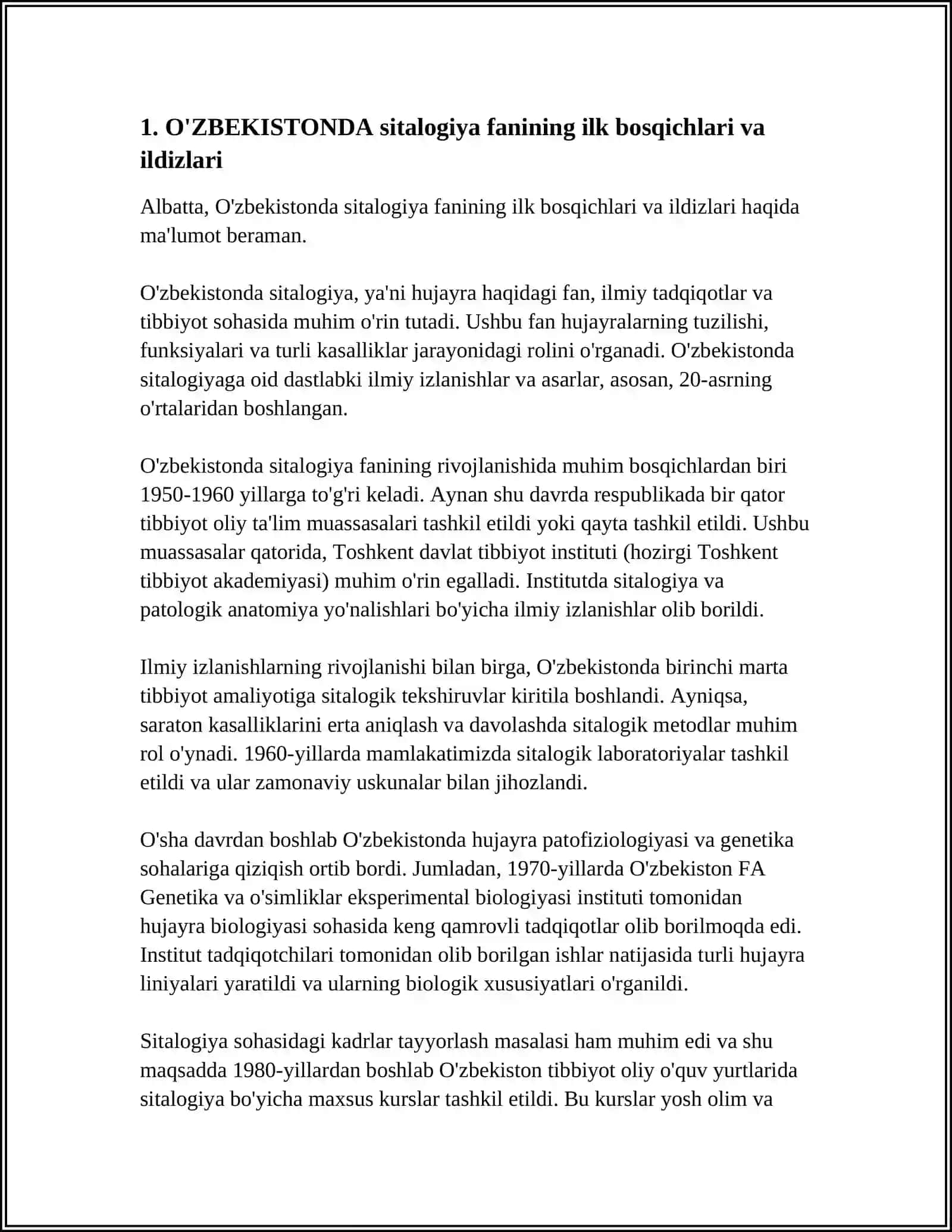 O'ZBEKISTONDA SITALOGIYA FANINING RIVOJLANISH TARIXI 4