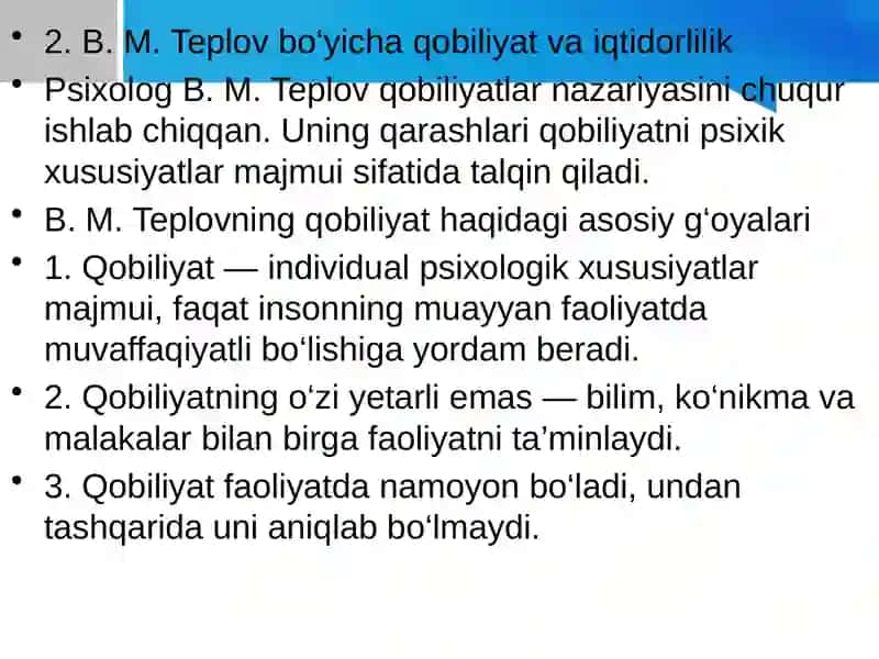 Qobiliyatlarni muhokama qilishning funksional–genetik yo‘nalishi 4
