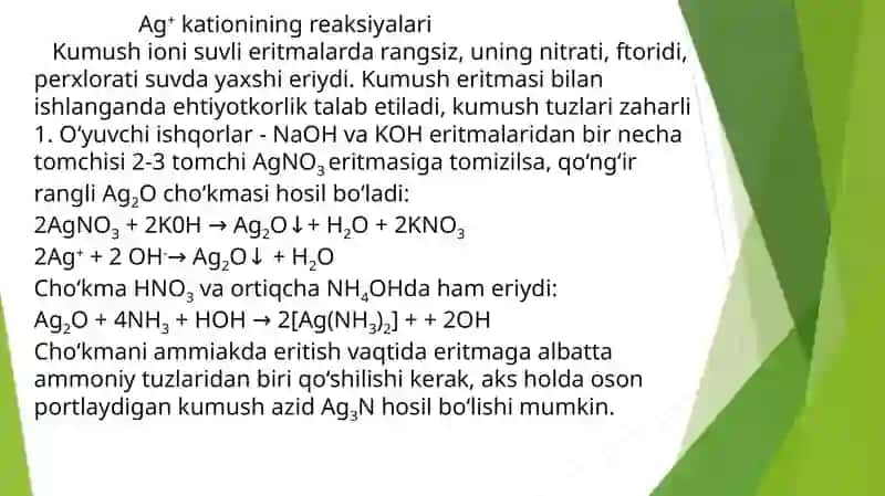 II analitik guruh kationlarining umumiy tavsifi va guruh reagent ta’siri 4
