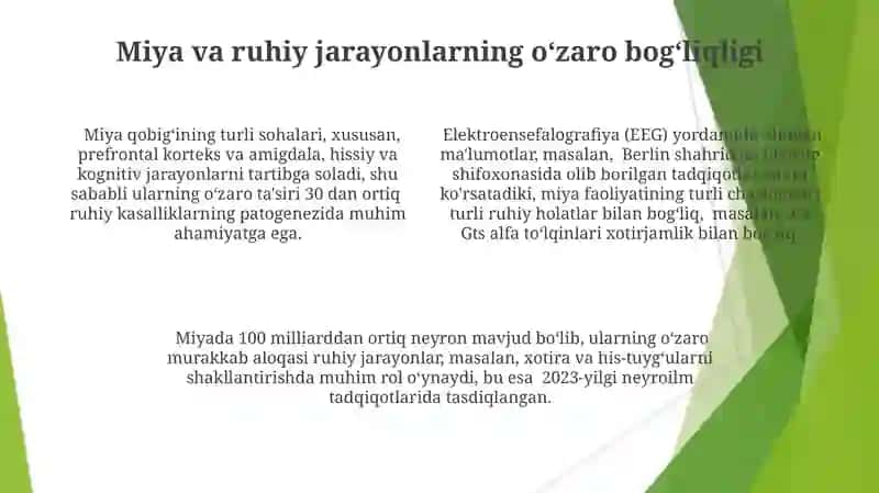 Psixik jarayonlar va miyaning o'zaro aloqadorligi 4