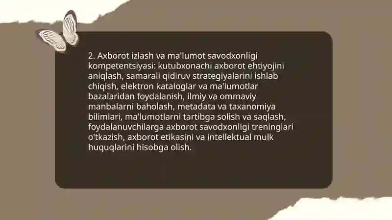 Kutubxonachi kasbining zamonaviy kompetentsiyalari 4