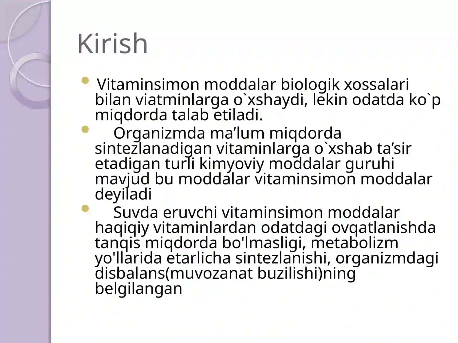 Mavzu: Organizm davitaminlar balansining buzilishi 4