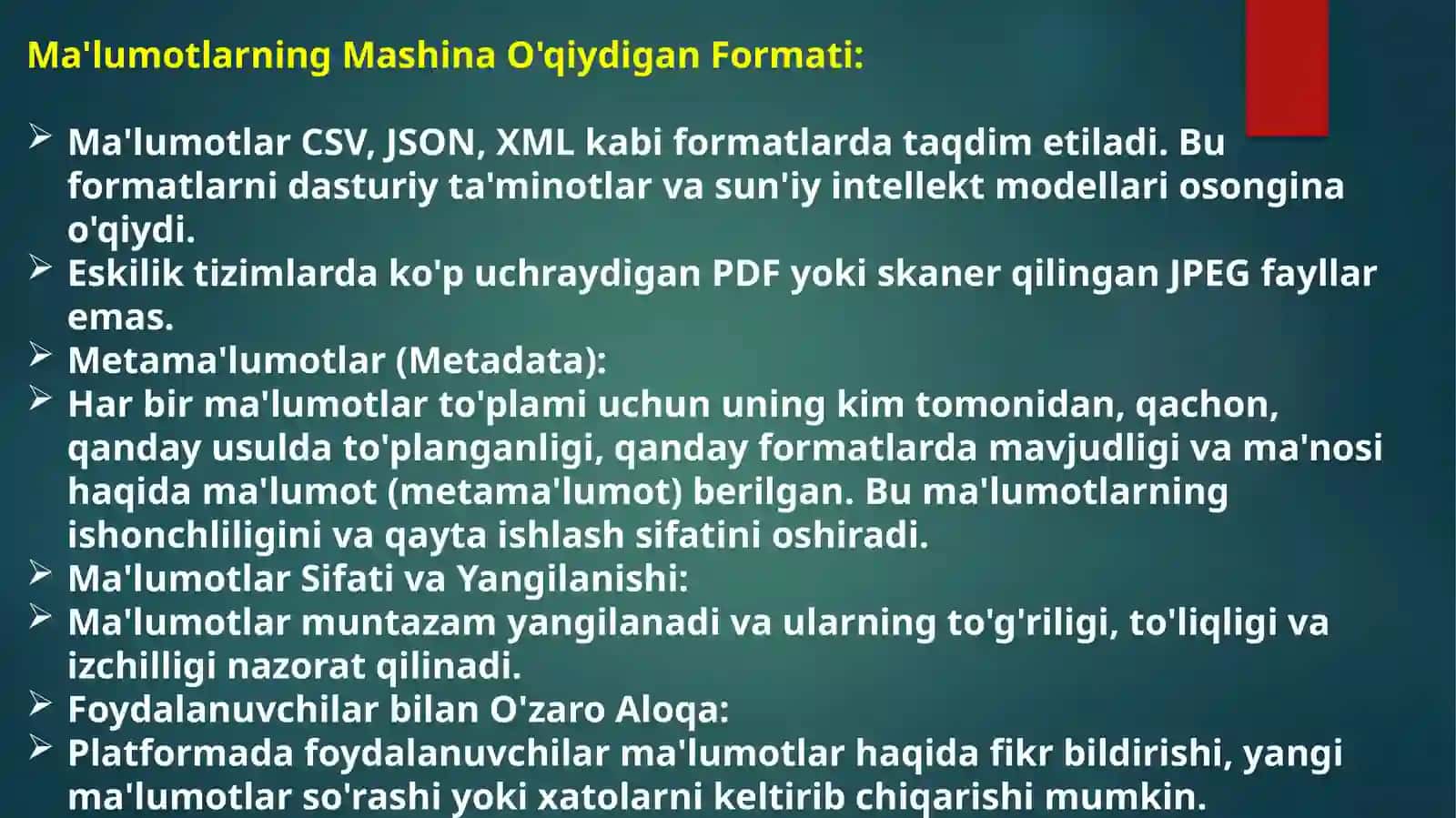ZАMОNАVIYОCHIQАХBОRОT TIZIMLАRI TАVSIFI 4