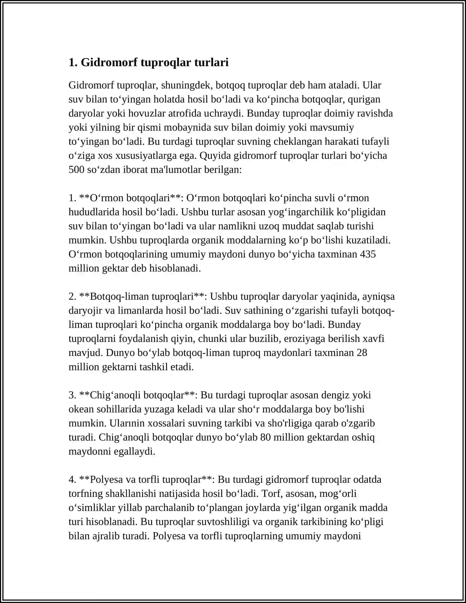 TOGʻ TUPROQLARI GIDRAMORF TUPROQLAR VA ULARNING TARQALISH QONUNIYATLARI 4