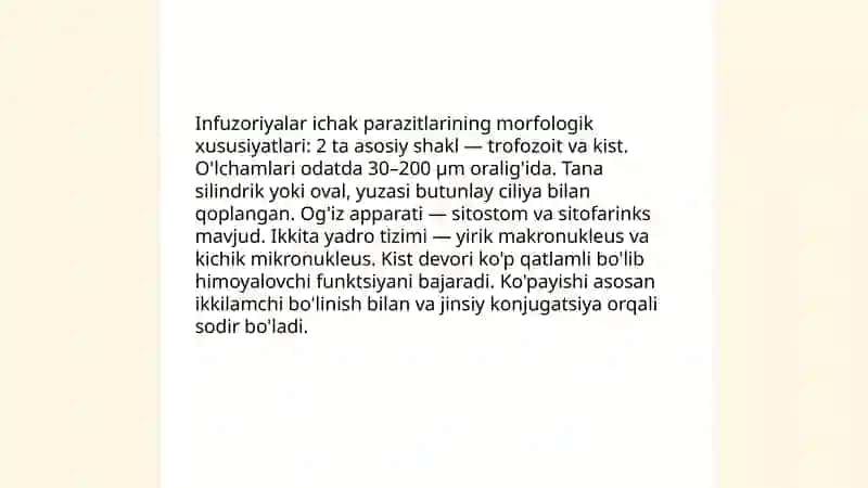 Sarkordalilar va infuzoriyalar ichak paraziti 4
