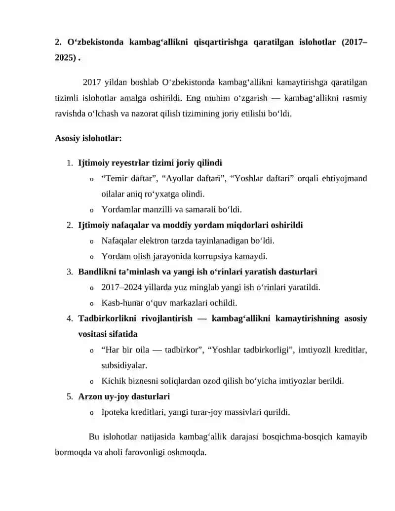 Kambag'allikni qisqartirish va aholi farovonligini oshirish strategiyasi 4