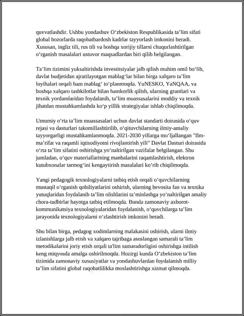 O'ZBEKISTON RESPUBLIKASIDA TAʼLIM TIZIMINI RIVOJLANTIRISHNING KONTSEPTUAL ASOSLARI 4