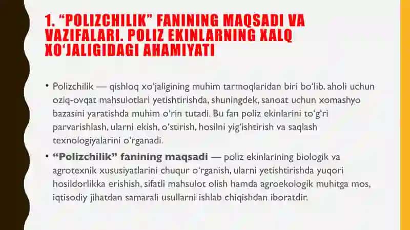 Polizchilik fanining ahamiyati, maqsadi, vazifasi va polizchilikni rivojlantirish 4