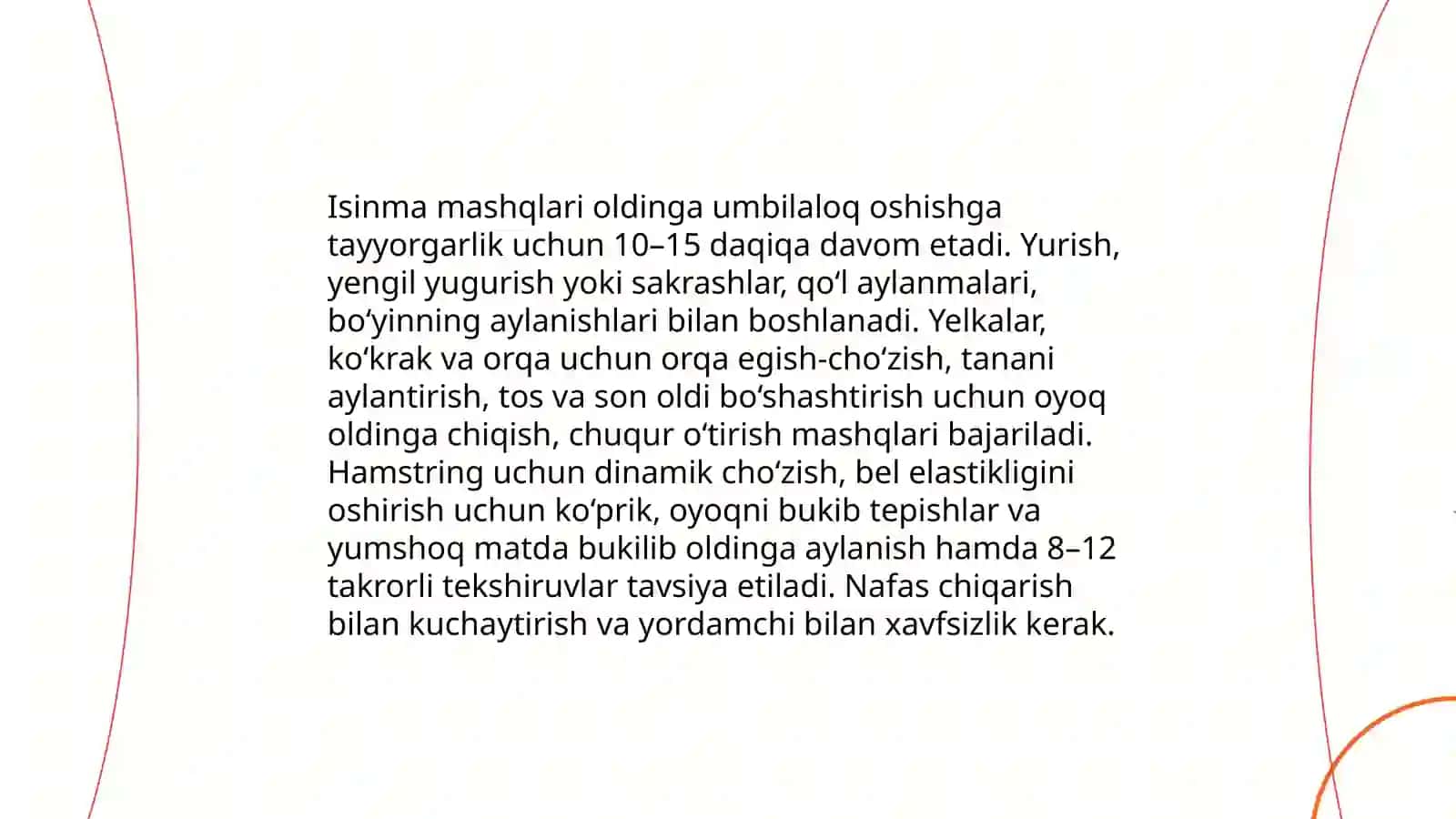 Ertalabki gigienik gimnastika (EGG) majmuasini o'zlashtirish 4