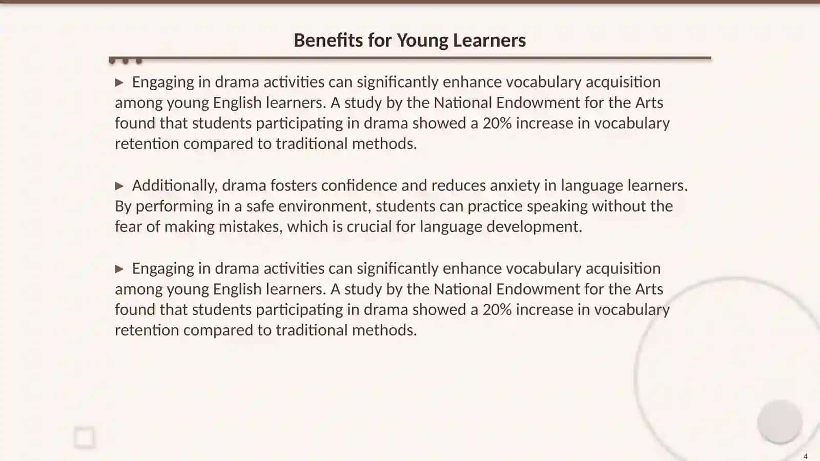 The use of drama in teaching English in younger classes 4