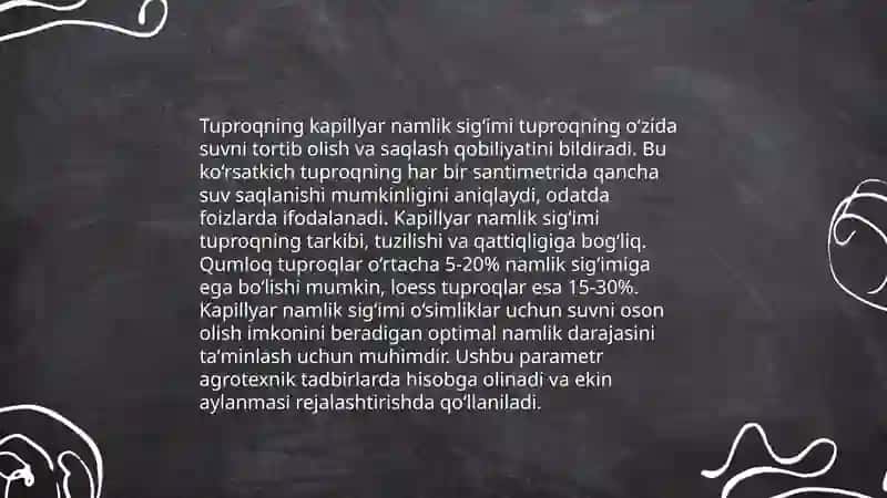 Tuproqning Namlik Sigʻimi 4
