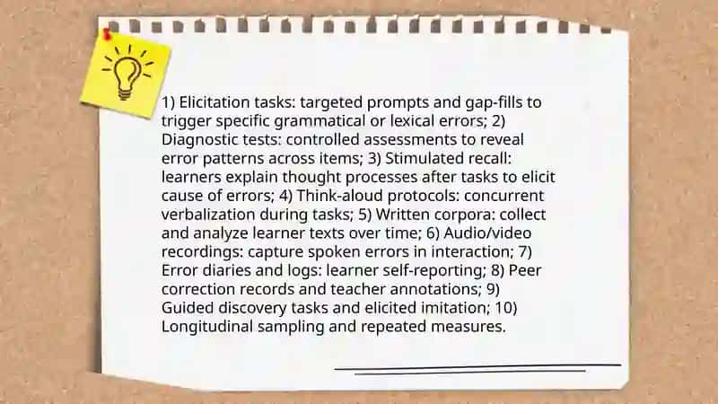 Workshop on error analysis in Grammar and Vocabulary 4