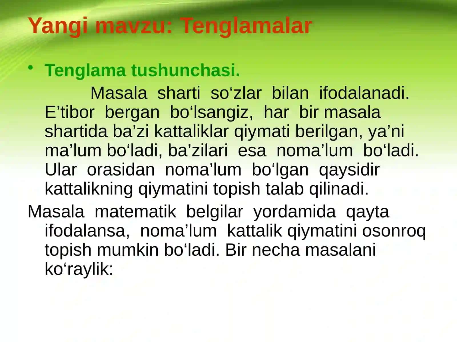 Tenglamalar 4