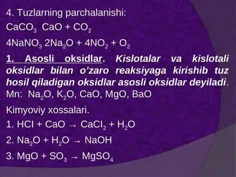 Anorganik birikmalarning asosiy sinflari 4
