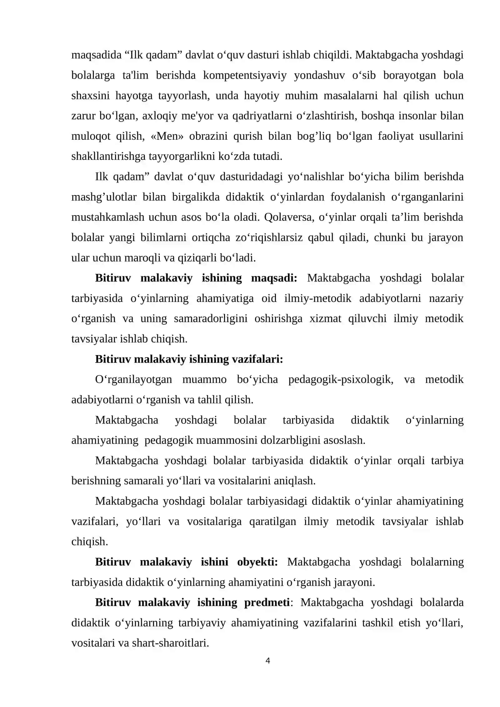 Maktabgacha yoshdagi bolalar faoliyatida didaktik o’ylarning tarbiyaviy ahamiyati 4