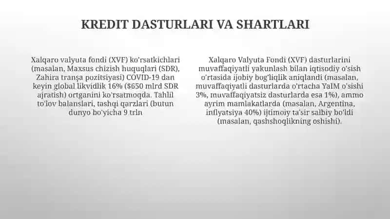 Xalqaro valyuta fondining moliyaviy koʻrsatgichlari taxlili 4
