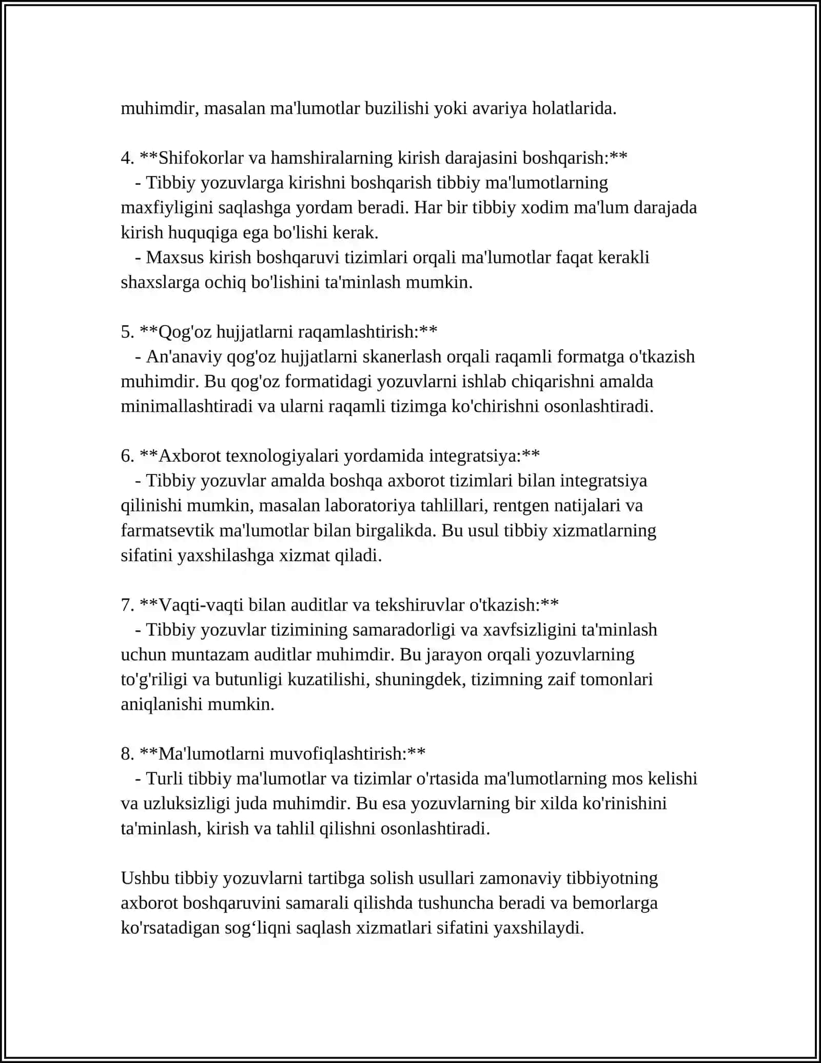 TIBBIY YOZUVLARNI TAHLIL QILISH VA BOSHQARISH 4
