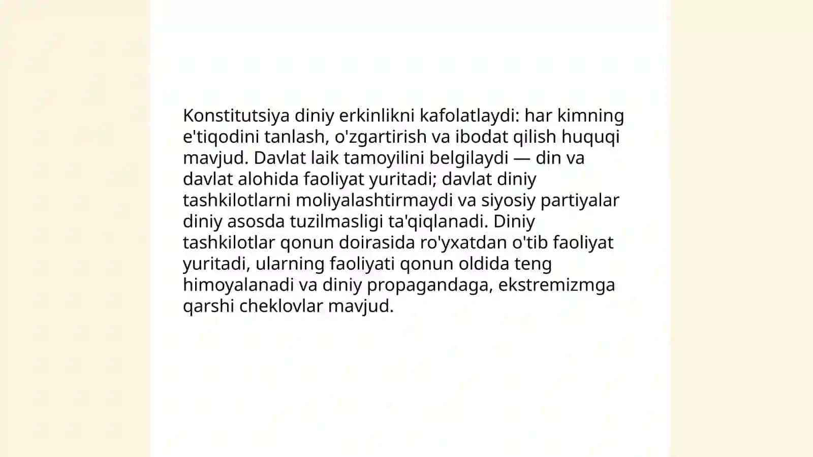 O'zbekistonda davlat va din o'rtasidagi munosabat 4