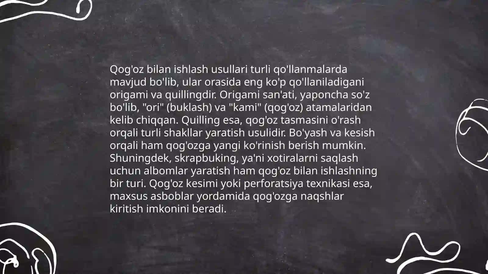 Boshlangʻich sinf texnologiya (4-sinf)darslari uchun ishlanmalar tayyorlash 4