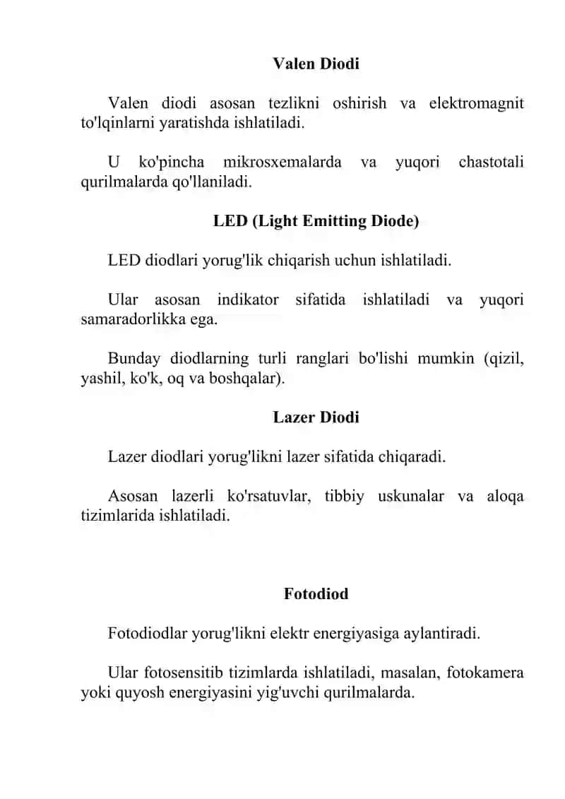 Mustaqil ish "Diodlar" 4