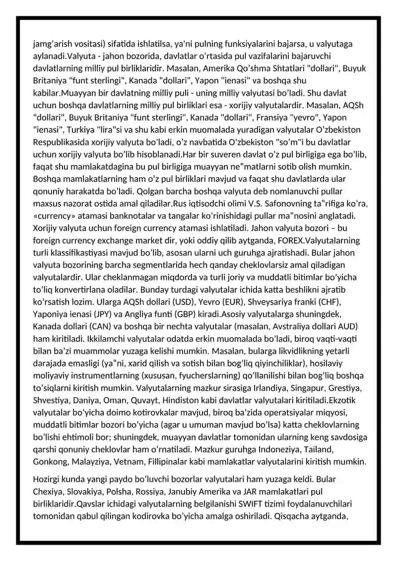 Xalqaro Valyuta Tizimlari 4