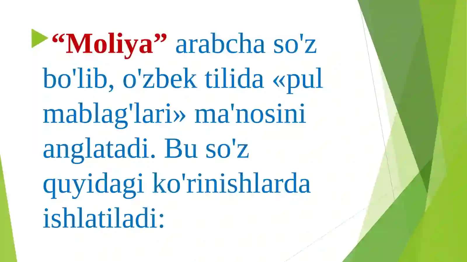 Zamonaviy moliyaning mazmun-mohiyati va uni o‘rganishning ob’yektiv zarurligi 4