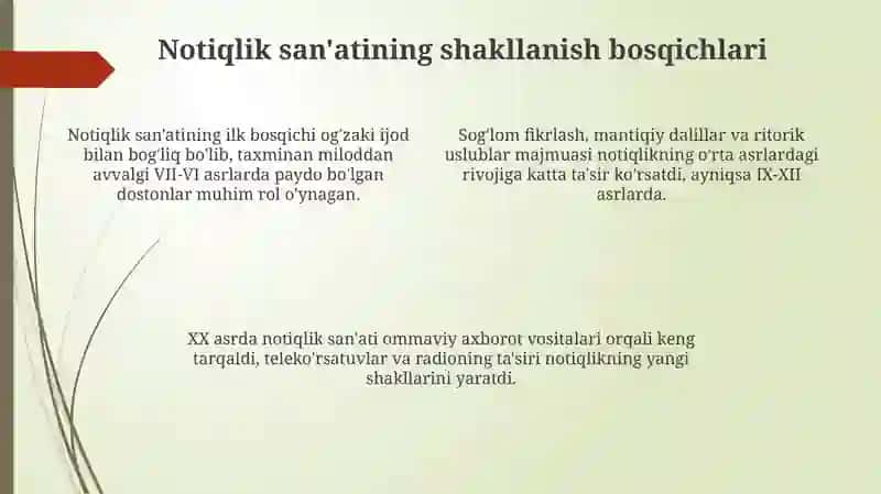 Oʻzbek notiqlik sanʼati tarixi 4