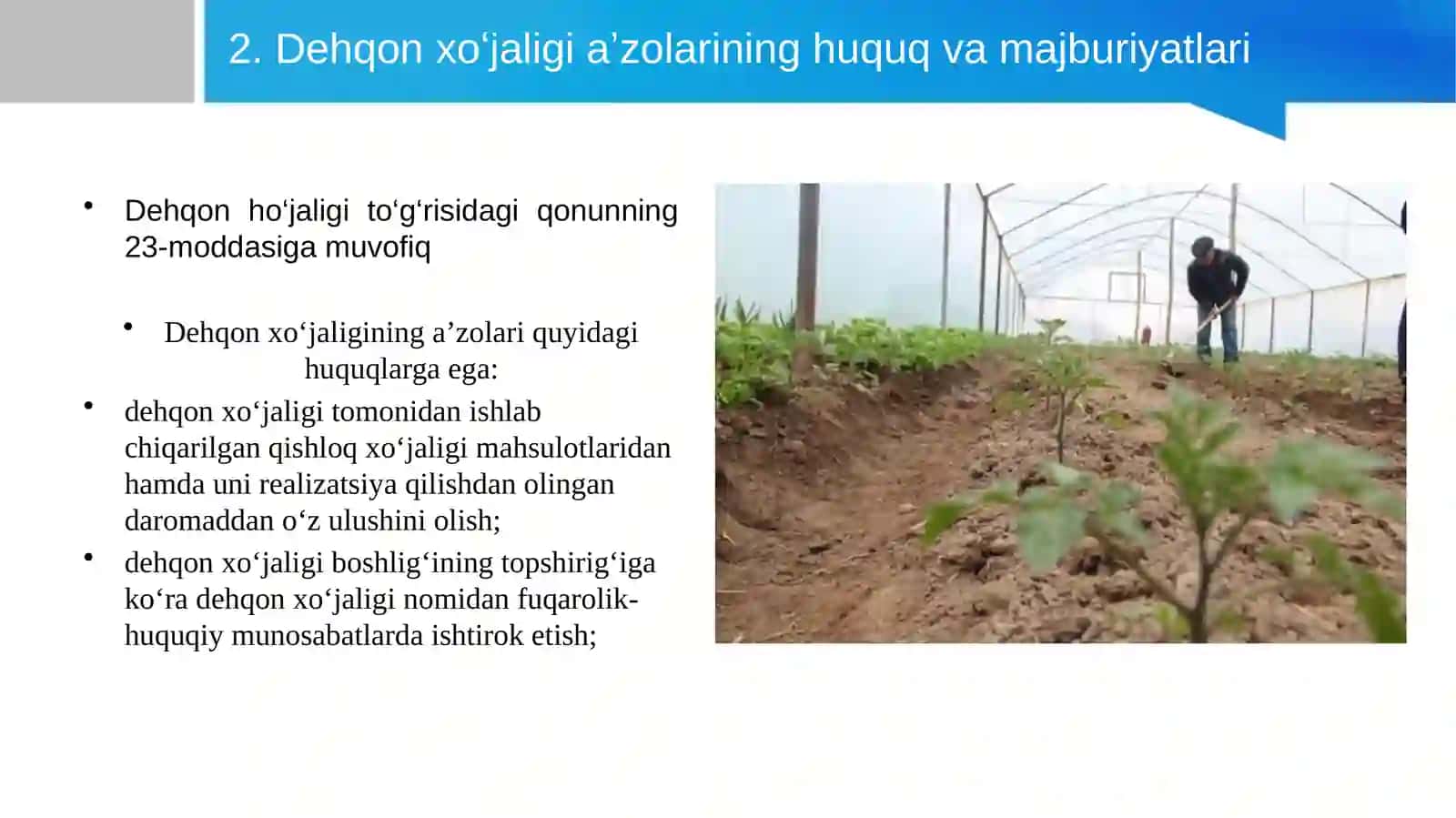 Dehqon ho‘jaligi to‘g‘risidagi qonun 4