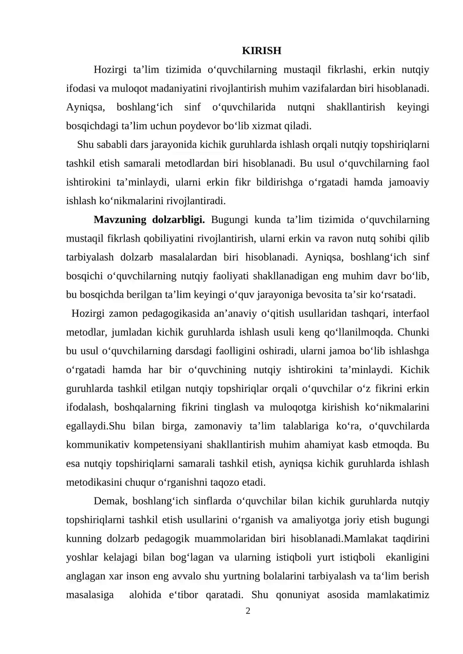 Boshlangʻich sinflarda oʻquvchilar bilan kichik guruhlarda nutqiy topshiriqlarni tashkil etish usullari 4