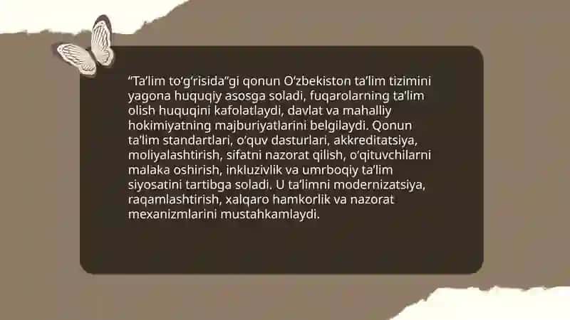 Oʻzbekistonda taʼlim tizimining siyosiy-huquqiy asoslari 4
