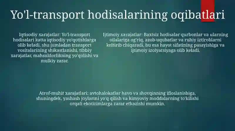 Shahar Yo‘L Va Ko‘Chalarida Harakat Xavfsizligini Ta’Minlash 4