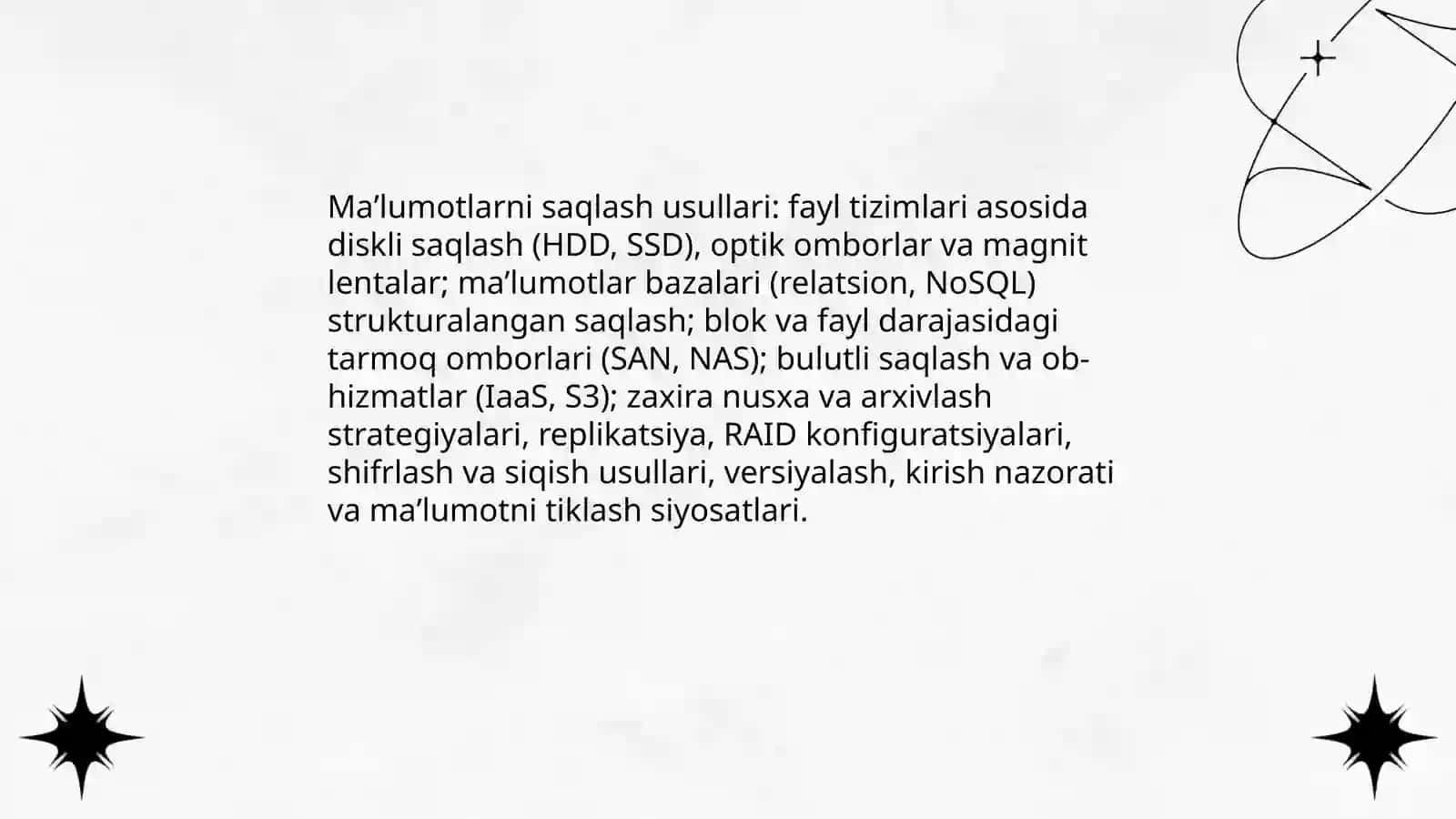 Maʼlumotlarni boshqarish yoʻllari,usullari vositalari 4