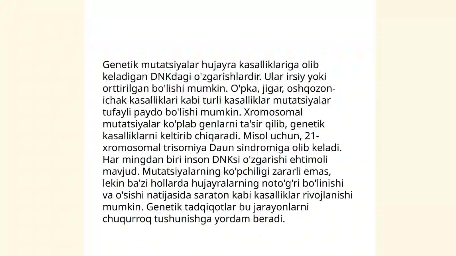 Hujayra patalogiyasi va uning kelib chiqish sabablari 4