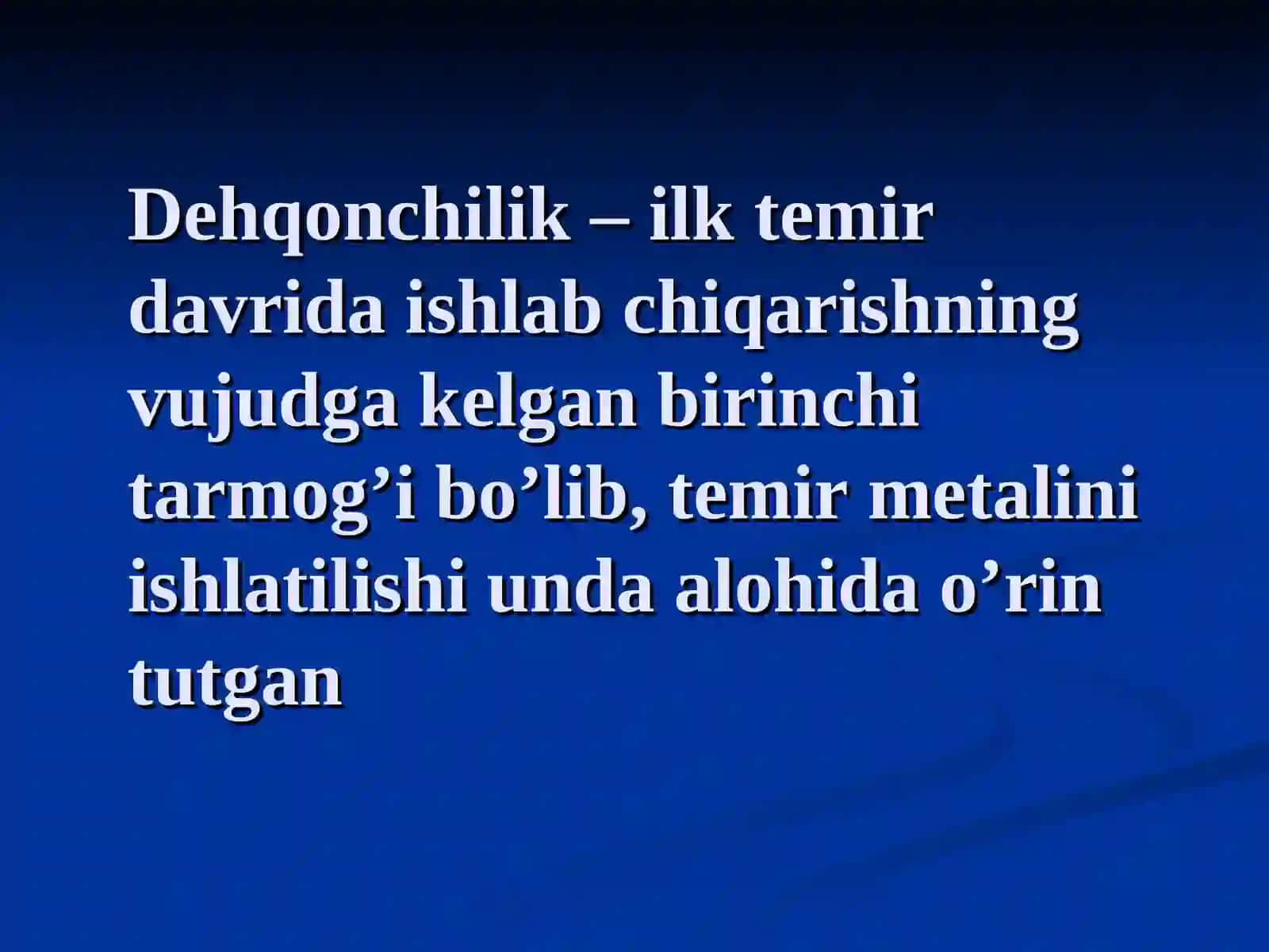 So’nggi bronza va ilk temir davri yodgorliklari.Temir davri arxeologiyasi 4
