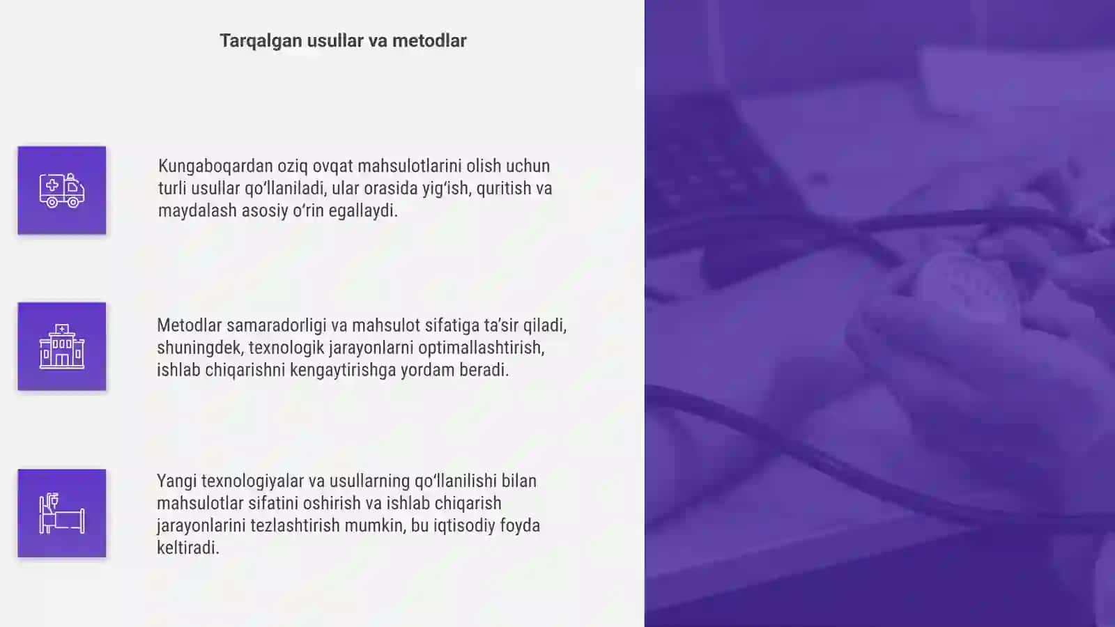 Kungaboqardan oziq ovqat mahsulotlari olish texnologiyasi 4