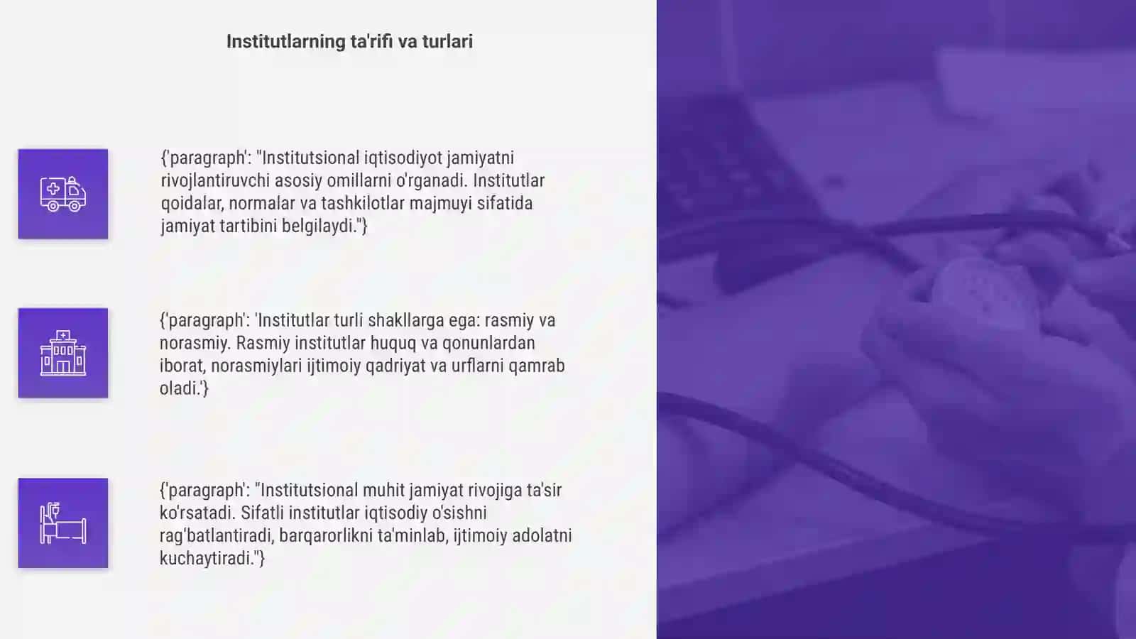 Institutlar va institutsional muhitning rivojida roli 4