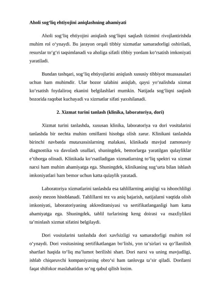 O‘zbekistondada sog‘liqni saqlash yoki energetika sohasidagi bozor. 4
