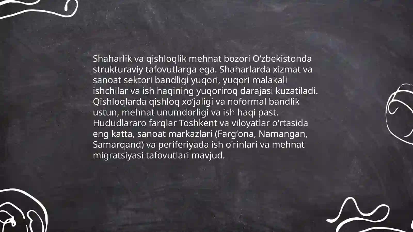 Oʻzbekiston hududlarida bandlik darajasi va uning geografik taqsimoti 4