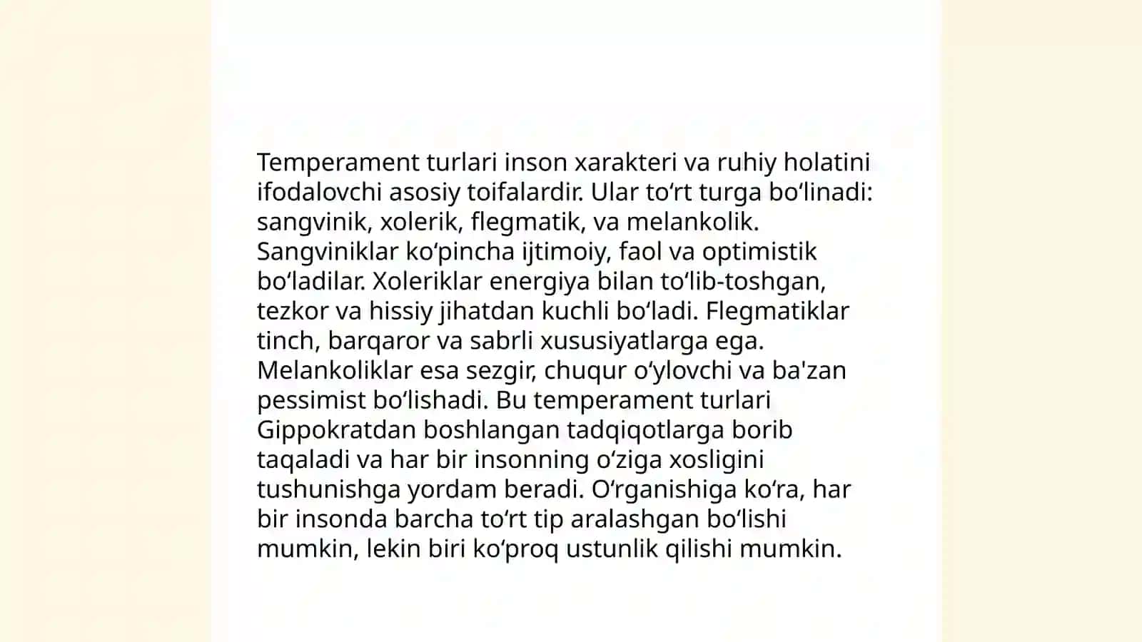 Temperament shaxs tuzilmasi sifatida 4