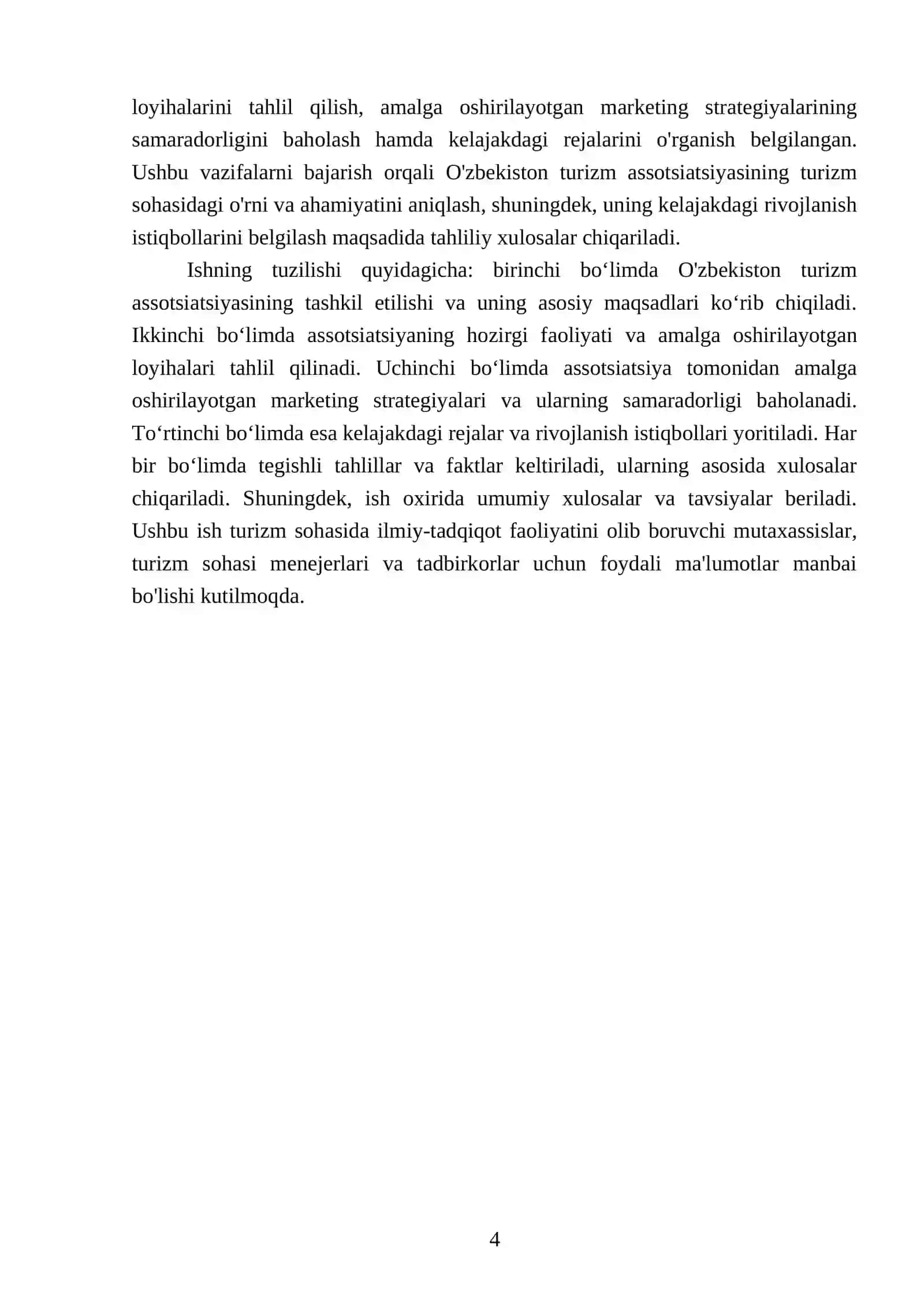 Oʻzbekiston turizm assotsiatsiyasi tahlili 4