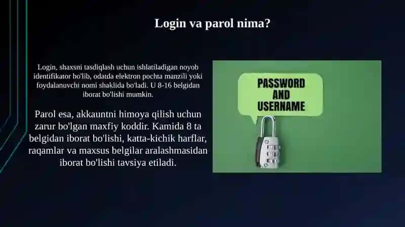 Kirish va Parol Tushunchasi 4