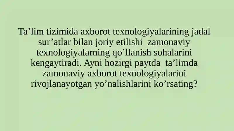 Kompyuterlashtirishni yana takomil solish va axborot kommunikatsiya texnologiyalarini joriy etish chora-tadbirlari 4