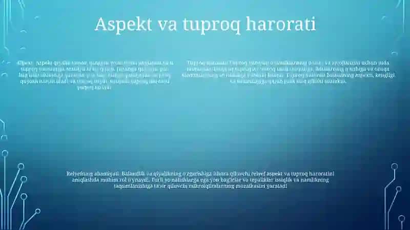 Tuproq Hosil BoʻLishida Relyefning Ahamiyati 4