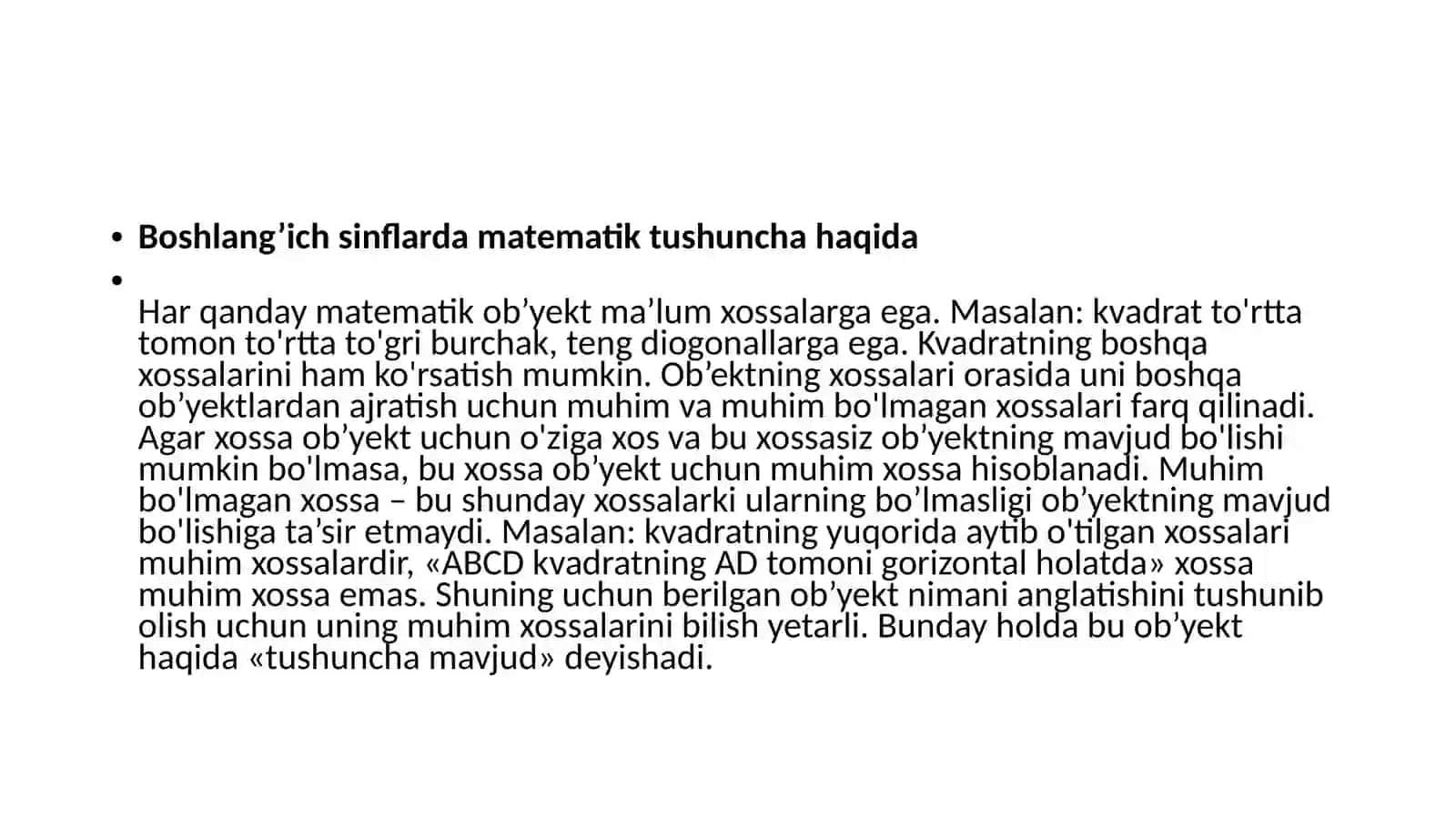 Matematika va Uni O'qitish Metodikasi 4